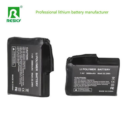 Купить 1S1P Нагретая литийная батарея 3.7V 3000mAh Литий-ионная батарея для нагреваемой шляпы online manufacture