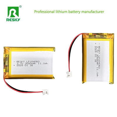 Купить 500 циклов Липо аккумуляторный пакет 104060 3000mAh 33.3wh 3.7V 11.1V online manufacture