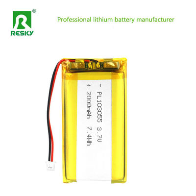 Купить Перезаряжаемая липоаккумуляторная батарея 103055 3.7В 2000mAh 7.4wh Мощность Солнечная литий-ионная батарея Производство в сети