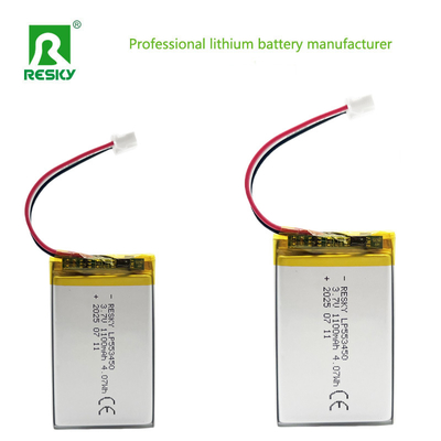 Купить Литий полимерный аккумулятор 553450 3.7V 7.4V 1100mAh 1200mAh Для камер и проекторов Производство в сети