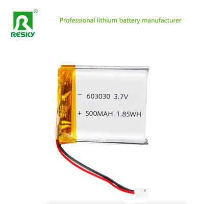 Купить Перезаряжаемая батарея Lifepo4 Cell 603030 3.7v 500mAh 1.85wh Мощность литий-ионные батареи для портативных медицинских устройств Производство в сети