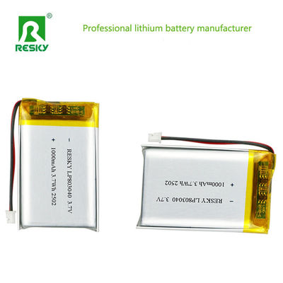 Купить Rechargeable Lipo Lifepo4 Batteries 803040 3.7v 1000mAh 3.7wh Solar Lithium Polymer Battery Cell Производство в сети