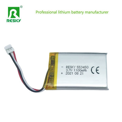 Плоская литий-полимерная батарея 553450 603450 3.7В 1100mAh 4.07wh